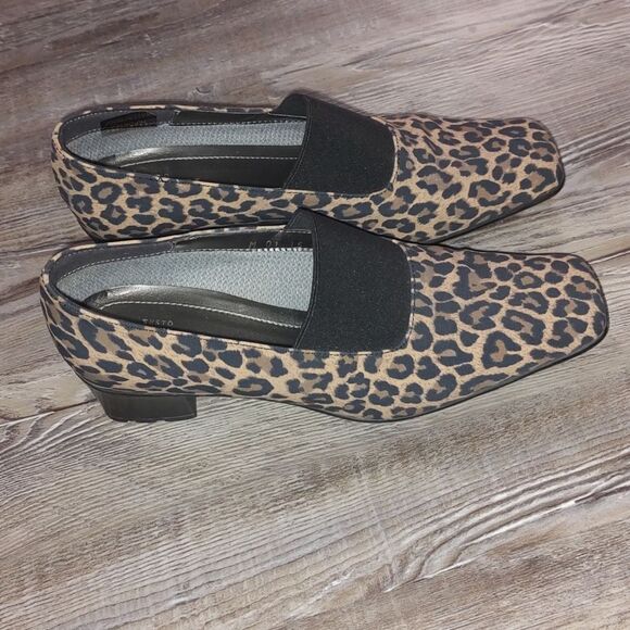 Sesto Meucci Yasemin Leopard-Print Pumps Square Toe Waterproof Size 8 - Picture 5 of 10